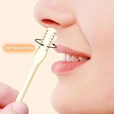 2PCS 3-in-1 Nasal Hair Cutter, Portabl 360° Manual Nose Trimmer