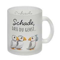 Schade, Dass Du Gehst Papageitaucher Glas Tasse Abschied Kollege