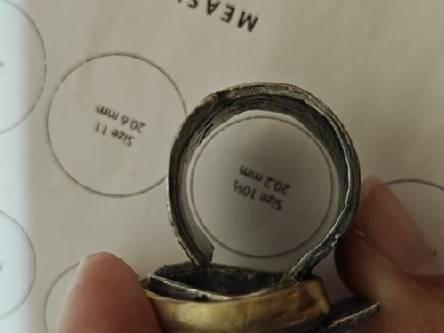 Modernist Signed Anne Marie Chagnon Pewter Ring QC Artist Statement Quirky - Picture 10 of 15