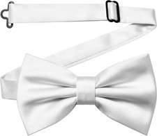 Solid Color Pre-Tied Bow Tie Quality Adjustable Bowtie for Men Party Wedding NEW