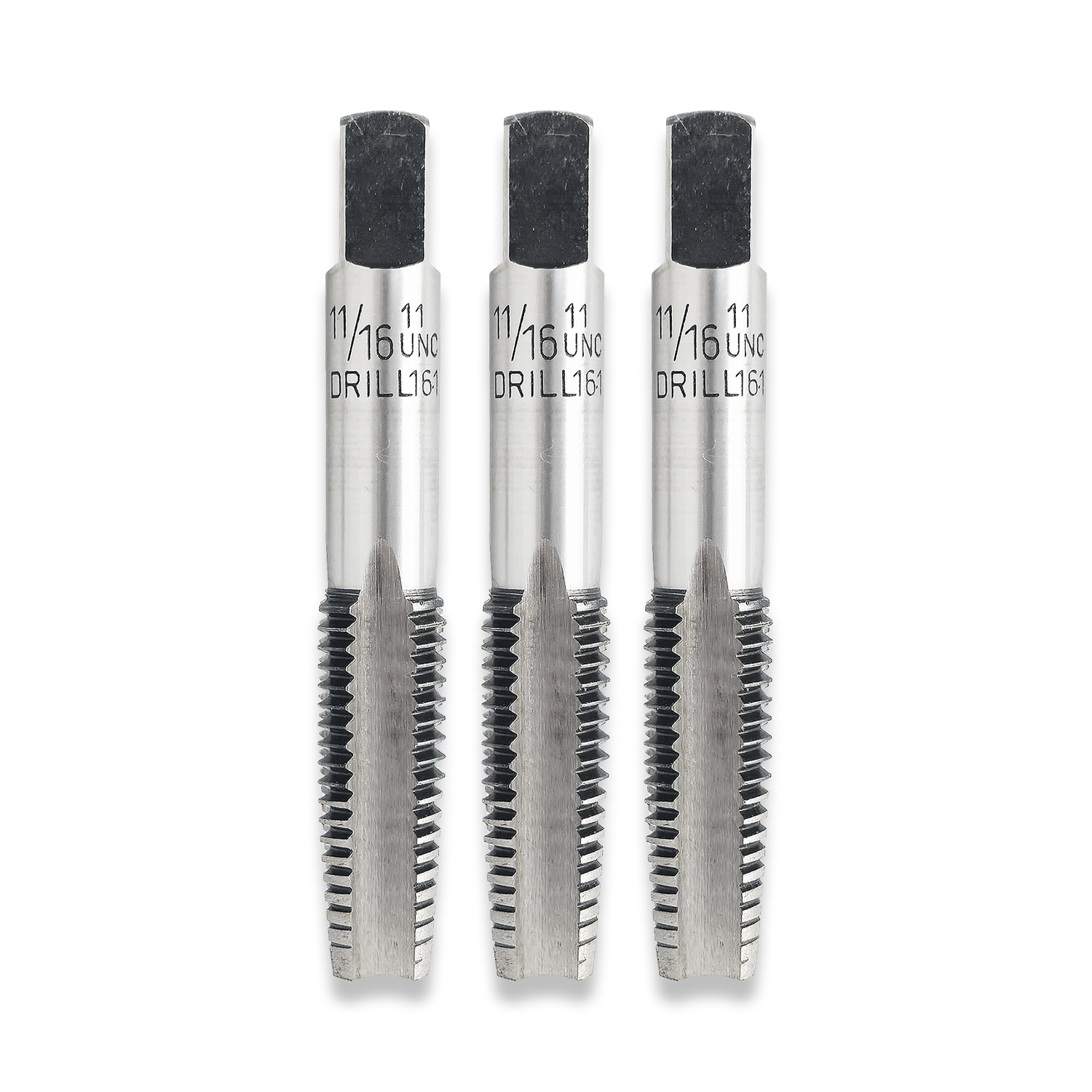11/16"" UNC TAPS SET OF FIRST SECOND PLUG TAP 11/16 X 11 UNC COARSE THREAD RDG
