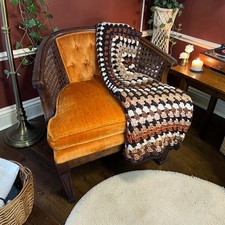 HANDMADE Crocheted Retro Vintage Style Granny Square Throw Over Blanket