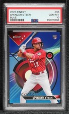 2023 Topps Finest Blue Refractor 13/150 Spencer Steer #95 PSA 10 GEM MT 0ma6