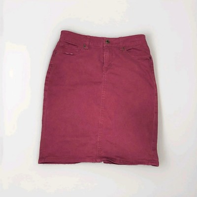 E hyphen world gallery Damen Bleistiftrock rot Denim Knielang Größe S Freizeit