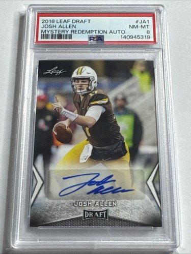Josh Allen 2018 Auto Rookie Leaf Draft Mystery Redemption PSA