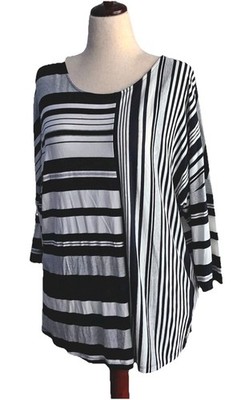 Gerry Weber Womens Blouse Top Size XL 16 Germany Casual Striped Pullover Knit
