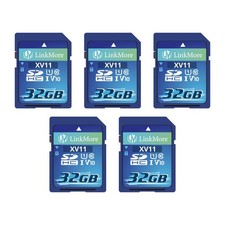 32GB 5pack Full-Size SD Card, SDHC Compatible with Camera Full HD Video, PC...