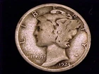 1924-S  Mercury Dime, Good Grade.