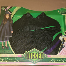 Wicked Witch Dress Up Costume Set for Girls Black Size 4-6 with Cape Hat