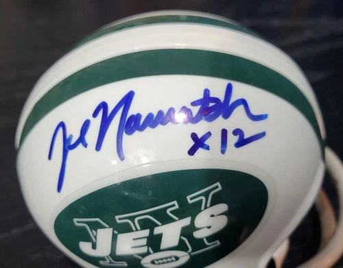 Joe Namath autographed New York Jets mini helmet Super Bowl III Champion
