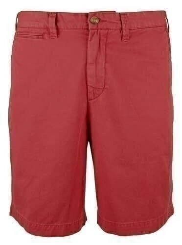 Men's Relaxed Fit 10 Inch Flat Front Chino Shorts Red 33