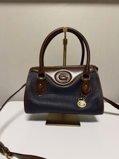 Dooney  Bourke Vintage Mini Satchel Crossbody Leather Purse Bag Black Brown