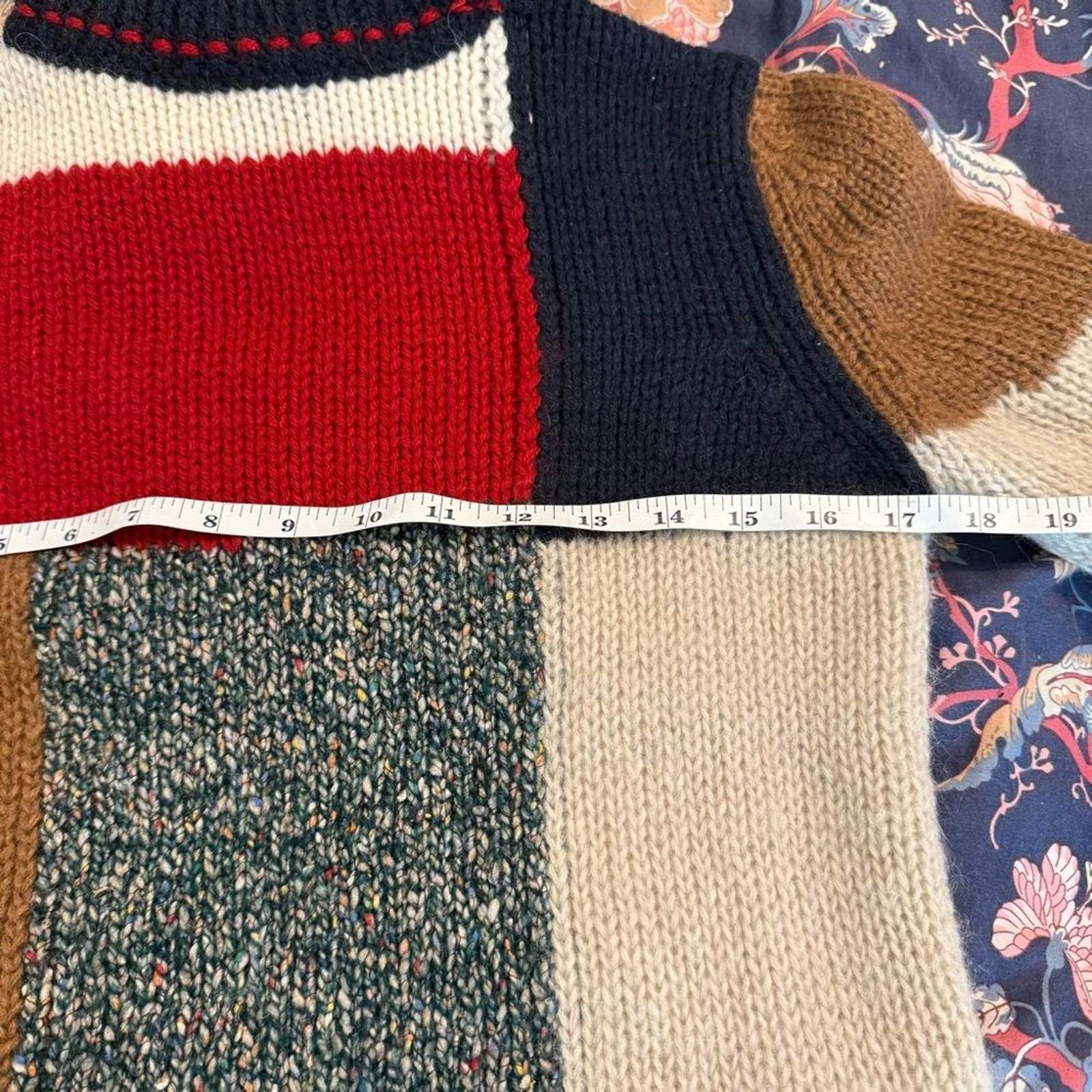 Vanessa Bruno Athe Patchwork Knit Pullover Turtle… - image 8