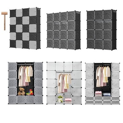 Regalsystem Kleiderschrank 24/20 Würfel Stabil mit Türen DIY Kunststoff