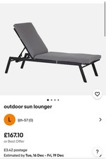 Sun Lounger Rattan Style Garden Recliner Lounger Seat Bed Outdoor Seat Cushion
