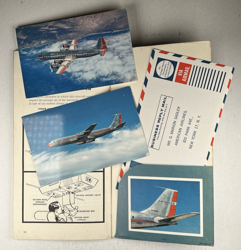 Welcome Aboard - American Airlines Jet Fleet - 1959 - Vtg Brochure + Postcards - Picture 7 of 7