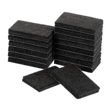 16Pcs 0.9"x1.4" Rectangle Self Adhesive Felt Furniture Pads Black