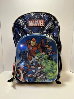 Marvel Avengers Boys' 17'' Light Up 3D Backpack W/ Marvel Key Chain