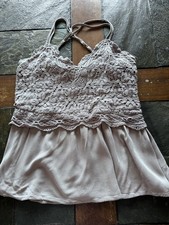 Crochet Y2K Style Spaghetti Strap Top Women  s Medium Boho Fairy Whimsical