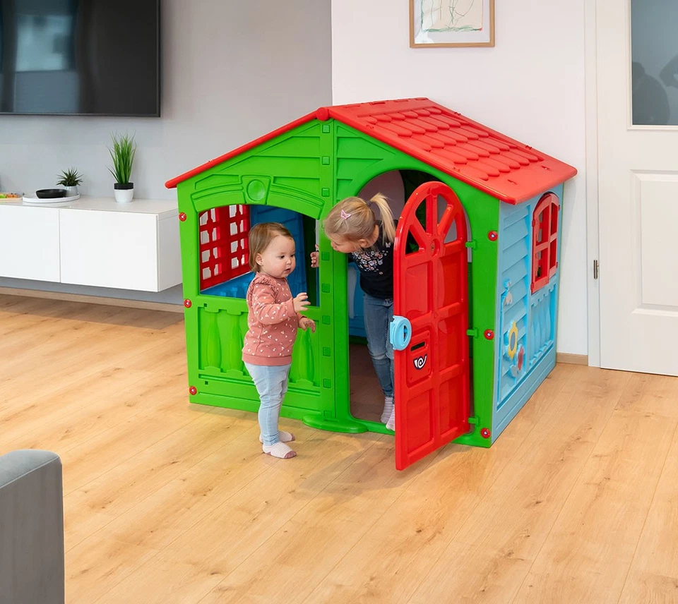 Spielhaus Kinderspielhaus Gartenhaus Kunstoff Westmann Bunt 140x111x115cm - Bild 4 von 4