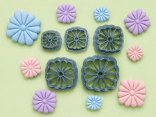 Floral Polymer Clay Cutter Set of 5 Daisy Petal Simple Retro flower Botanical