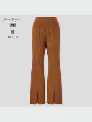 New Uniqlo x Mame Kurogouchi 3D Knit Ribbed Front Slit Long Pants Size S