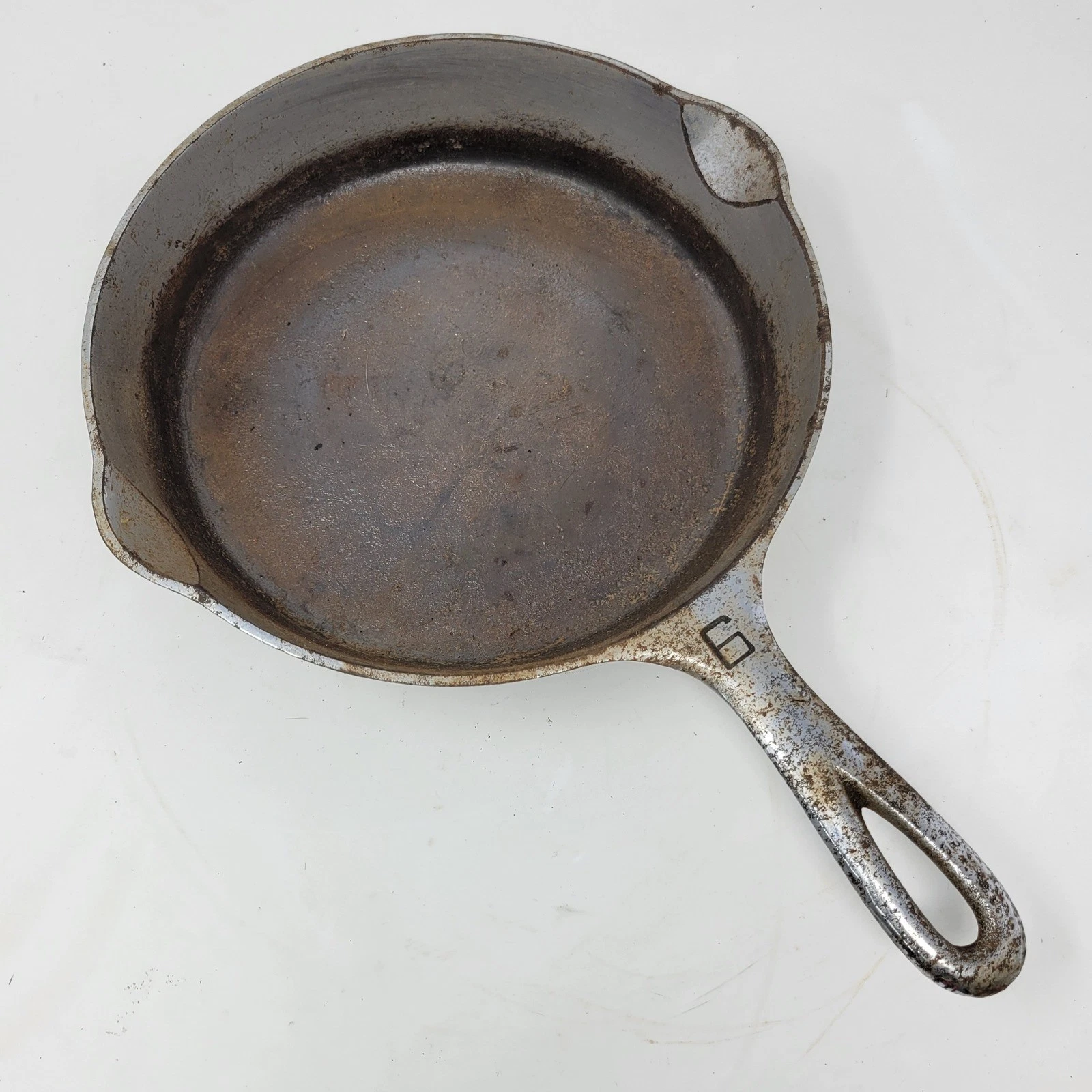Vintage Griswold No 6 Cast Iron Skillet Small Logo Erie PA USA 699 J Unrestored