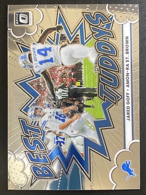Jared Goff Amon-Ra St. Brown 2025 Donruss Optic Best Tuddys Detroit Lions #9