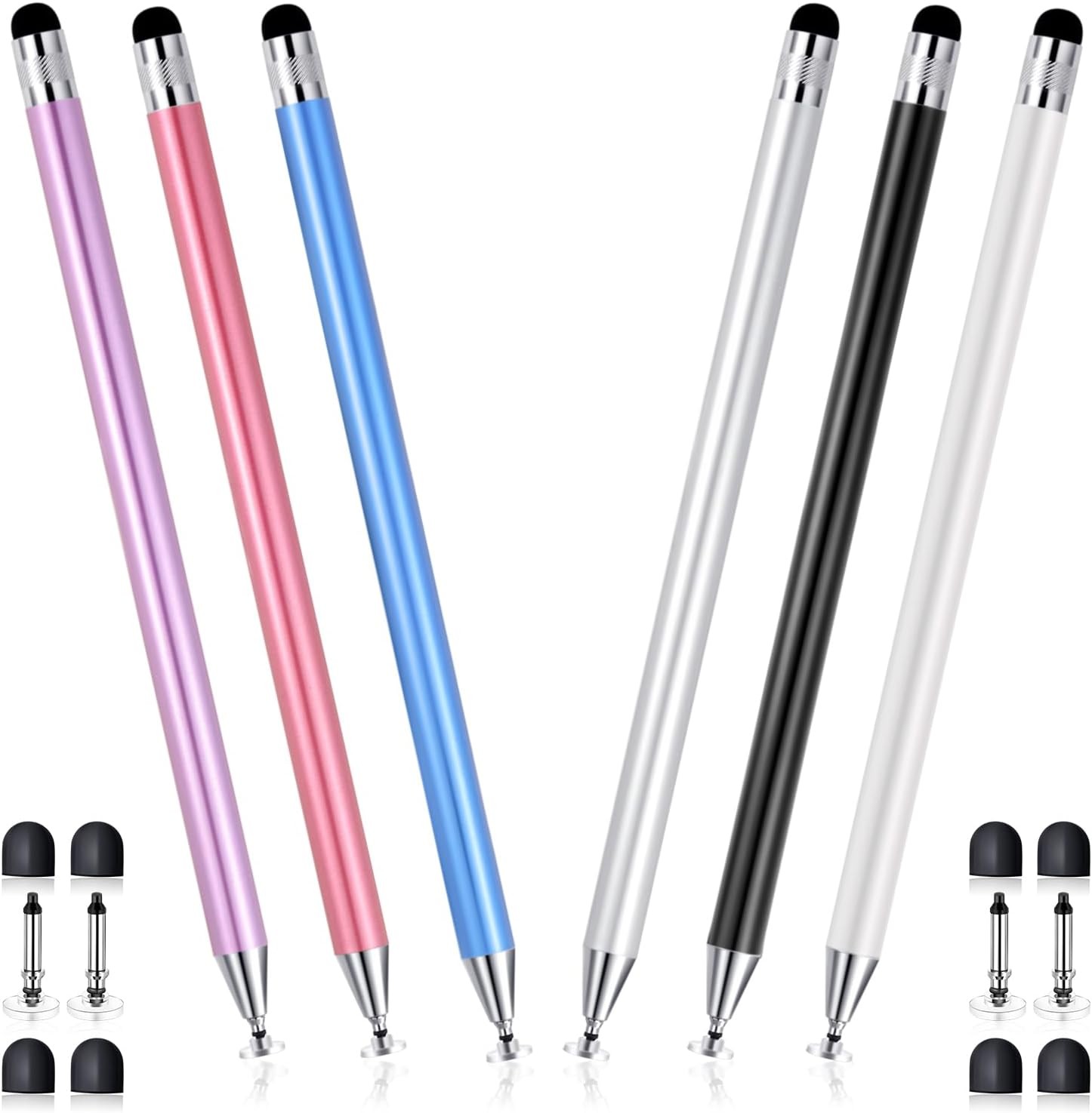 2-in-1 Stylus Pen for iPhone iPod Touch Screen with Multicolor Tips
