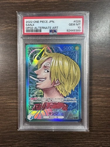 Sanji 2022 One Piece JAPANESE OP02 Alternate Art Leader #026 PSA 10