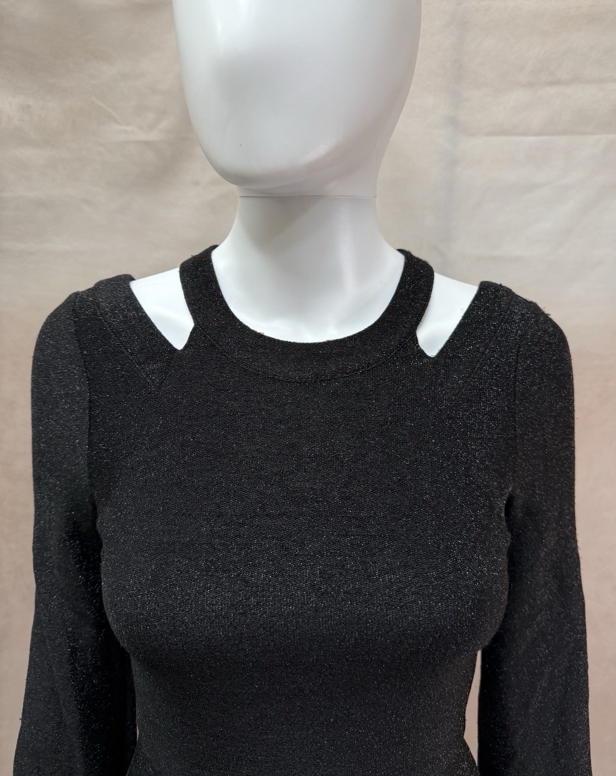 BCBGeneration Mini Stretch Black w/Glitter Cut Ou… - image 3