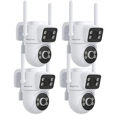 4 PCS Wireless Security Camera System Dual Lens WiFi Smart Outdoor Night Vision