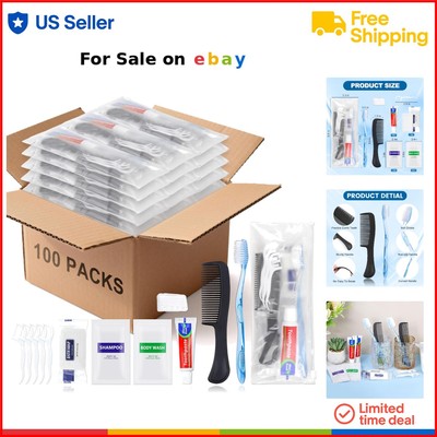 Hygiene Kit Set Bulk Travel Toiletry 9-in-1 for Homeless Personal Care