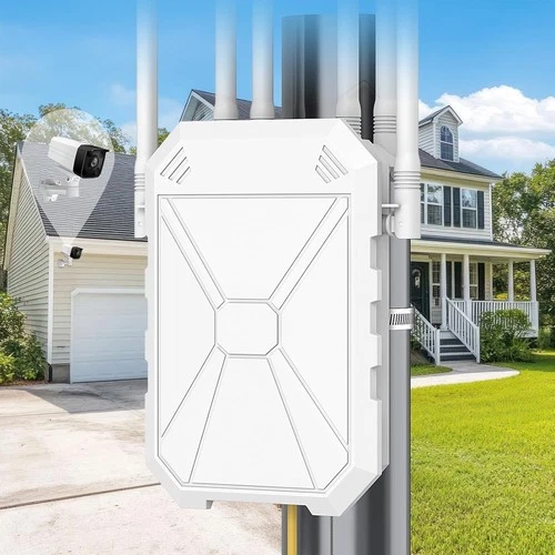 N300 Outdoor WiFi Repeater with 6 Antennas, Outdoor Long Range WiFi Amplifier,