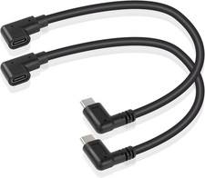 USB C Extension Cable, Right Angle Male to Female, 0.3M, Black