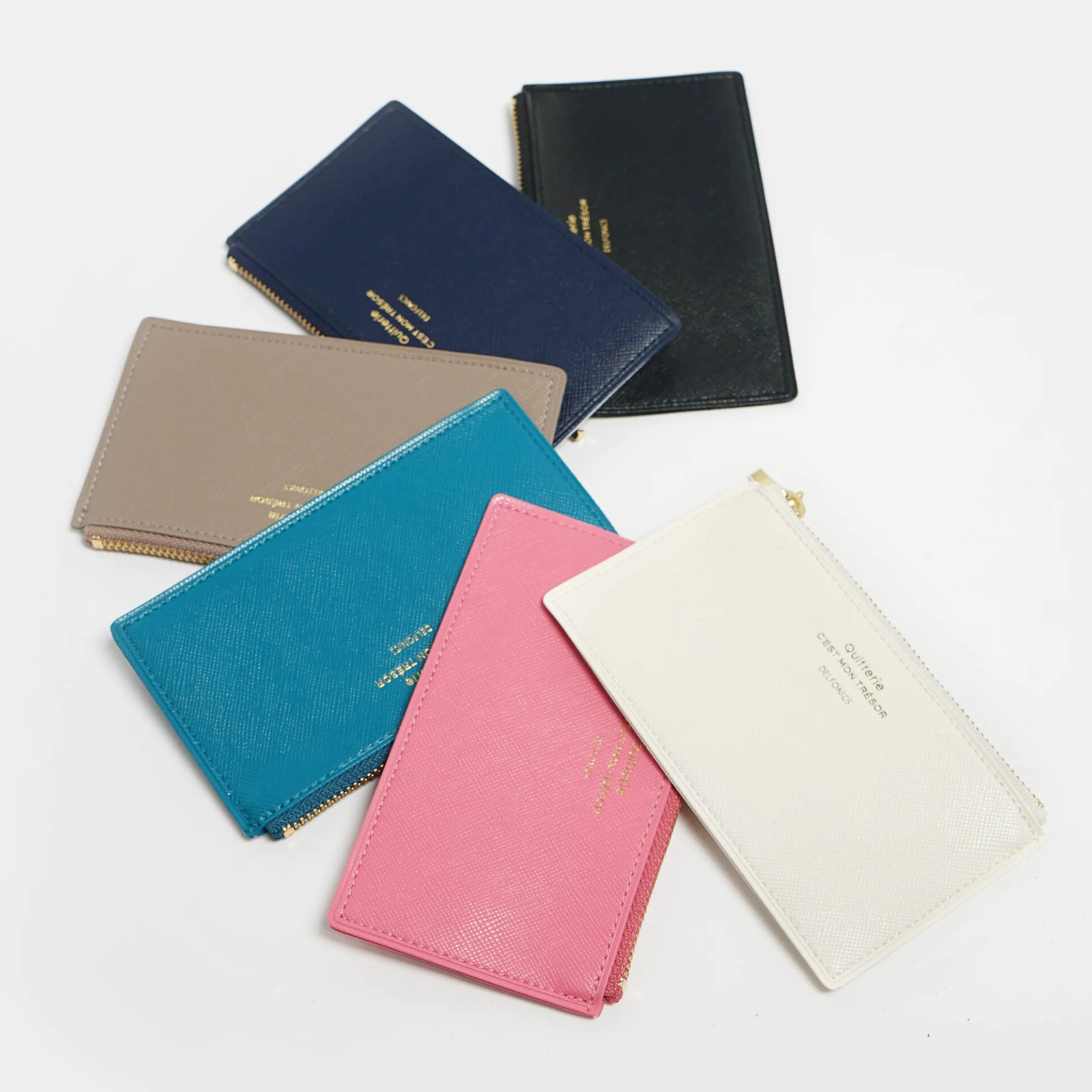 Delfonics Quitterie Zip Card Case: 5 in. x 3 in. (Beige) image 3