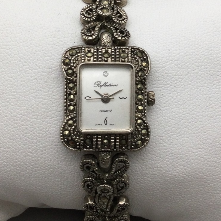 Vintage Reflections Watch Womens 19mm Marcasite Silver Tone  display picture 2