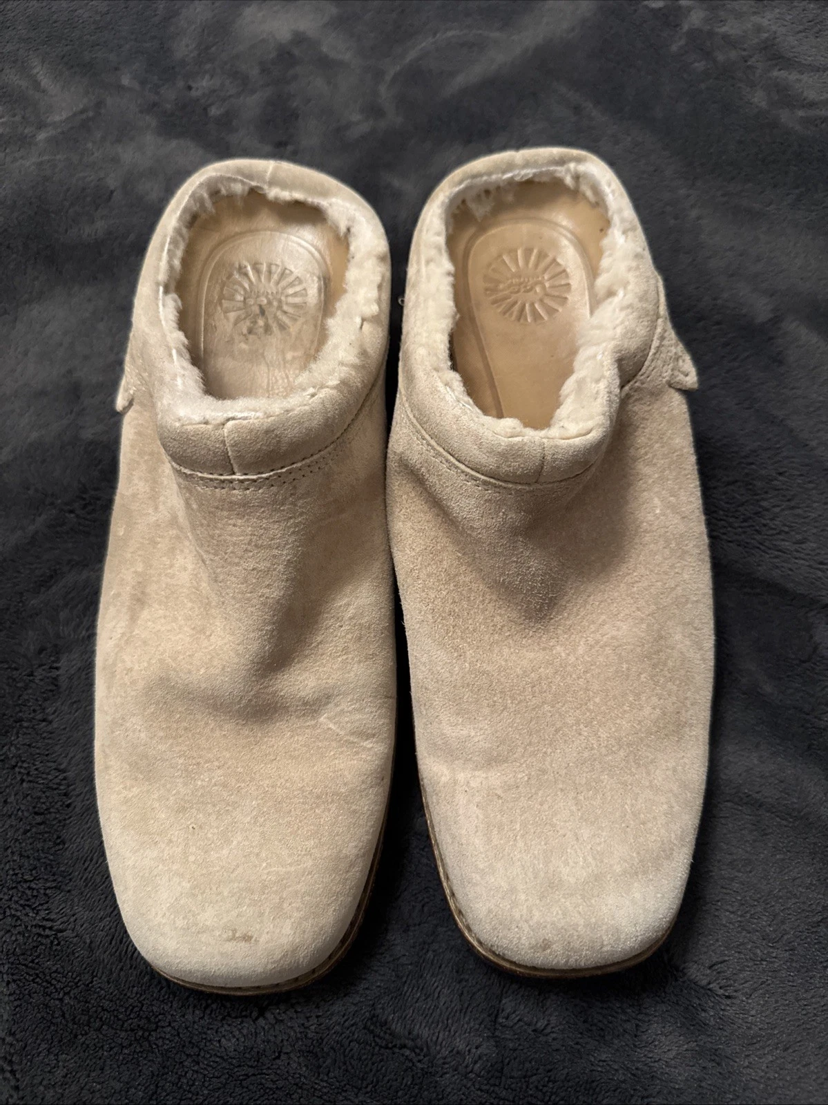 Scarpe zoccoli Ugg Langford donna pelle di pecora scamosciata marrone taglia 8 5
