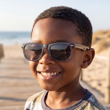 Kids Polarized Sunglasses Rectangular Gray Frame UV400 Flexible Frame