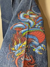 Vintage 1990s JNCO Skater jeans Wide Leg Dragon USA Pant 28x29"