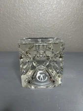 MCM RUDOLF JURNIKL Bohemian Glass Cube Optic Candle Holder Taper Or Votives