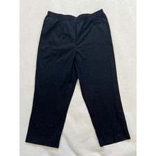 Alfred Dunner Women Black Cotton Spandex Elastic Waist Cropped Pants Sz 18 NWOT