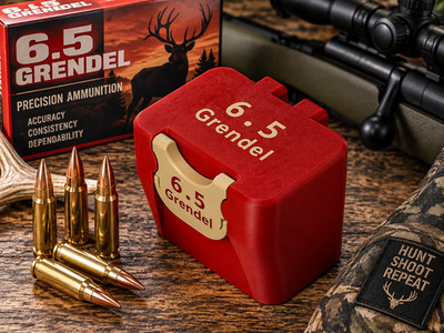 6.5 Grendel Ammo Storage Case 3D Printed Ammunition Holder Box Red Tan