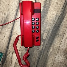 LaPhone Model 601 Red Corded Desk Telephone Hong Kong 1980  s Retro Vintage