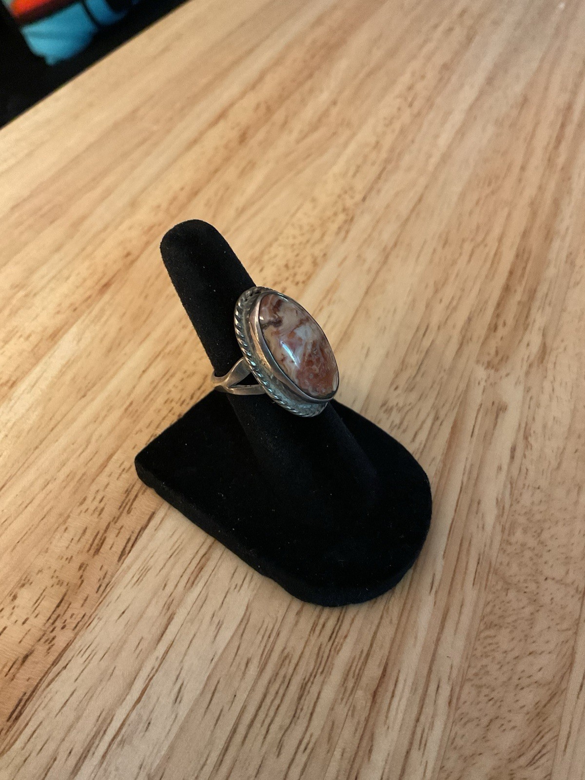 Native American Style Silver Ring Size 4 - image 3