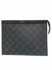 Louis Vuitton Monogram Eclipse Black Pochette Voyage Clutch Bag