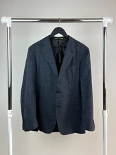 Canali 1934 Blue Basket Weave Wool/Silk/Linen Kei Travel Blazer EU 54R US 44R