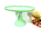 Jadeite Milk Glass Cake Stand 10 Inch – Vintage-Style 1950's Kitchen Green Plate