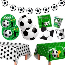 Football Party Decorations 106 Pcs Soccer Birthday Supplies Plates Tablecloth