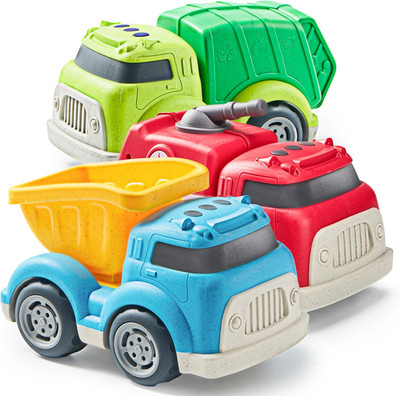 3 Pack 6.7'' Toy Trucks for Toddlers Garbage Dump Fire Truck Gift Boys Girls Kids